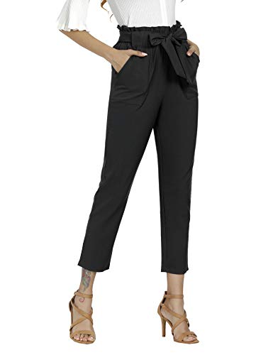Paper Bag Slim Pants with Pockets Paper Bag Slim Pants with Pockets